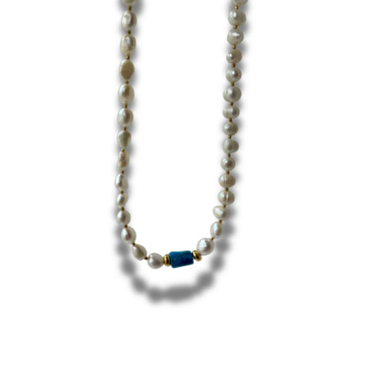 Fresh water pearls & turquesa