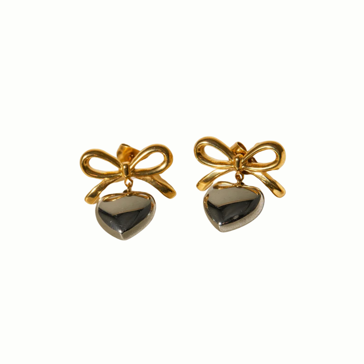 Heart and bow earrings