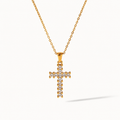 Golden crystals cross