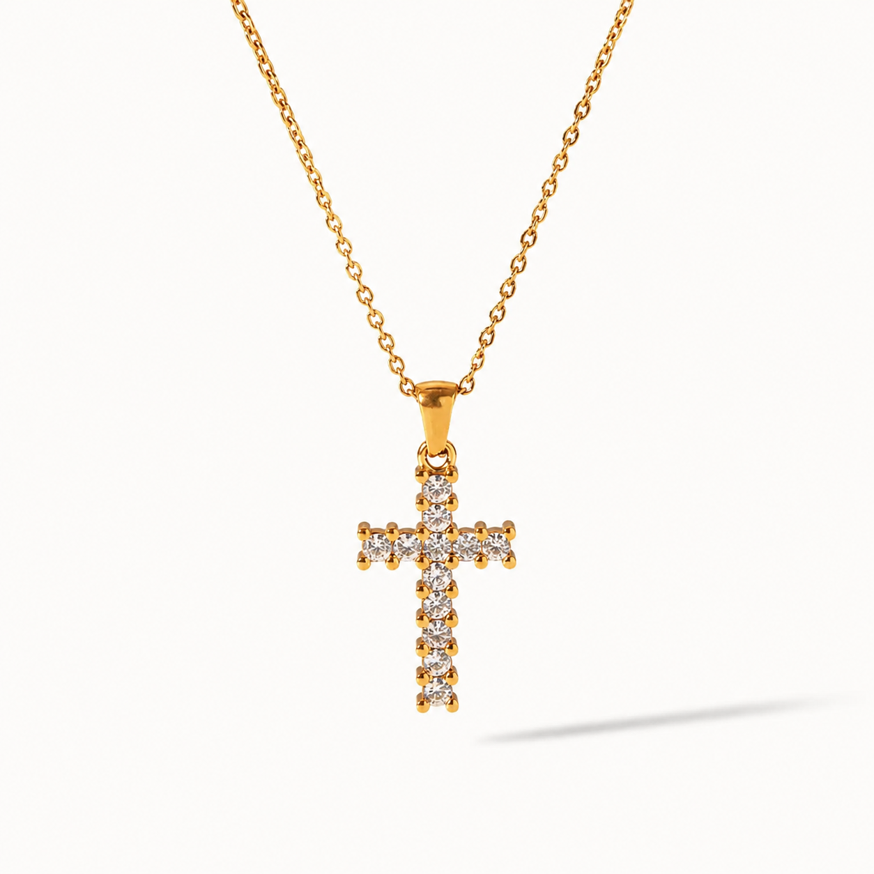 Golden crystals cross