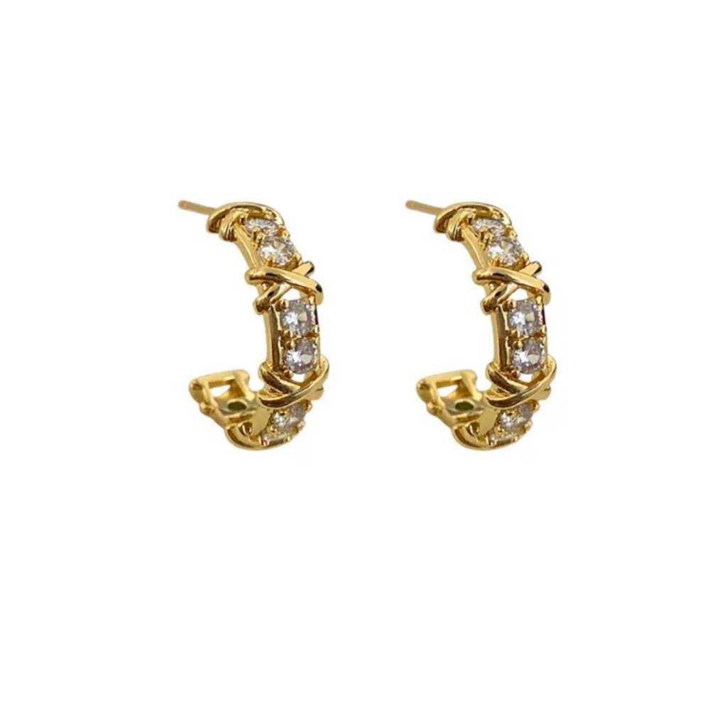 Diamond Cross Earring