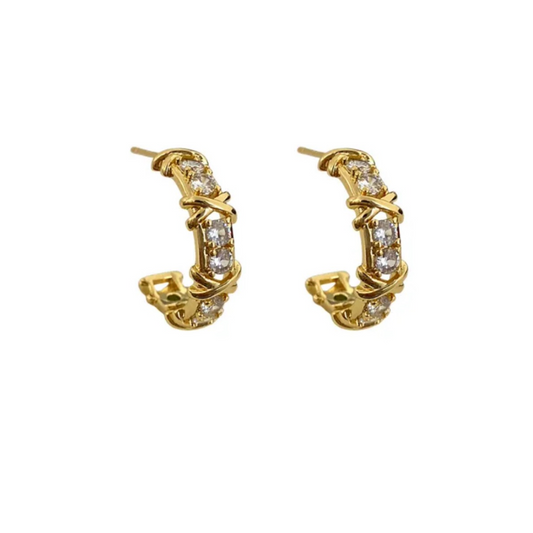 Diamond Cross Earring