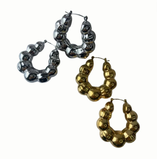 Chunky beaded hoops