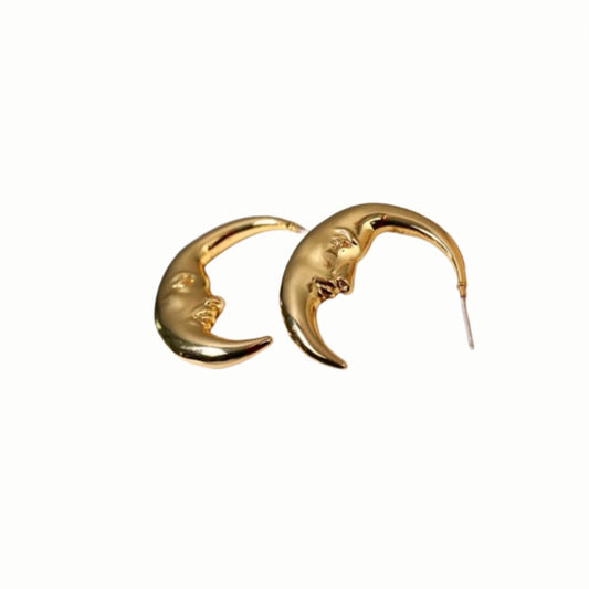 Moon face earrings
