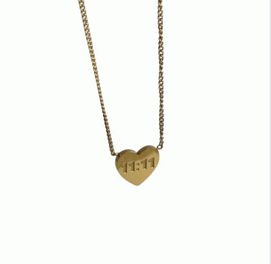 11:11 heart necklace