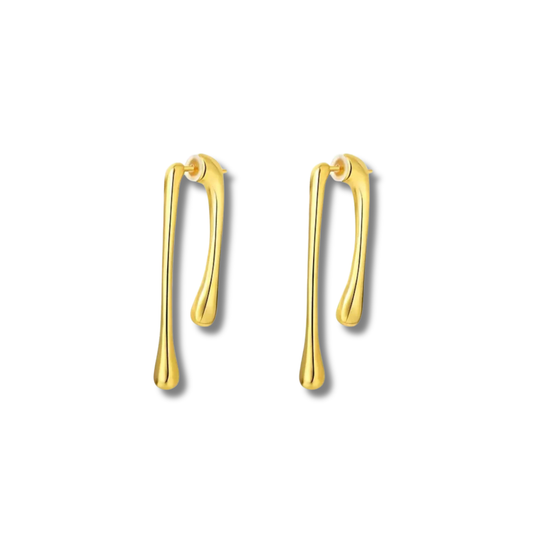 Dripping gold earrings